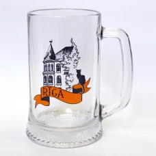 Beer mug "MELNAIS KAĶIS", 490ml